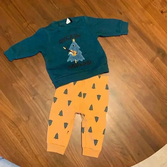 PL Baby Christmas Tree Set – Teal & Yellow (Size 6 months) | Cozy & Festive! - Picture 2 of 5